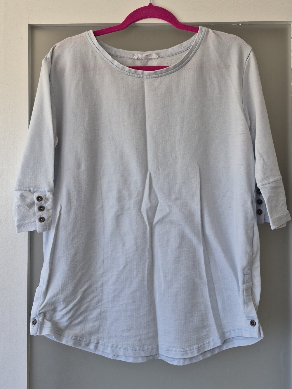 Jane and Delancey Light Blue Boatneck 3/4 Sleeve Top